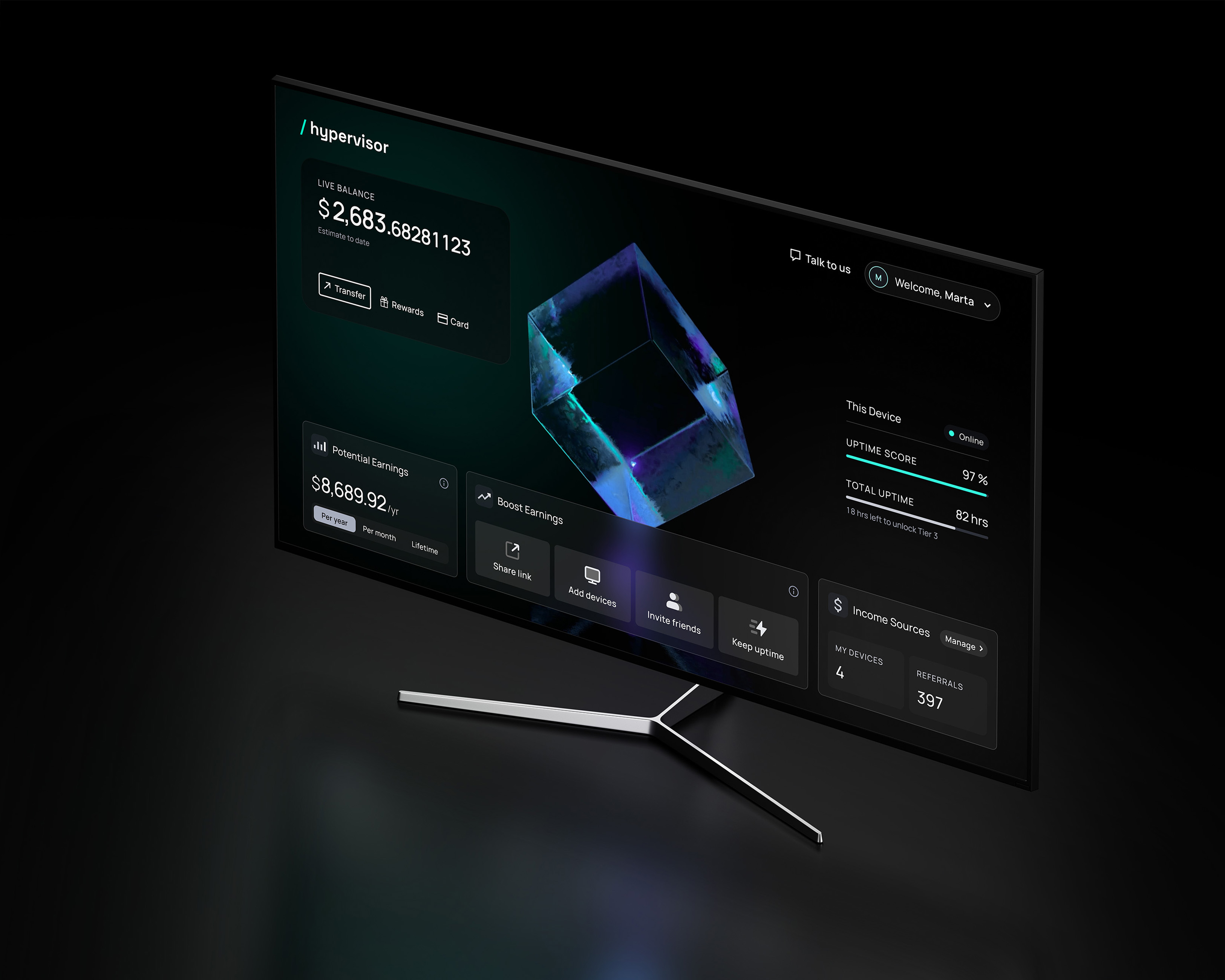 A desktop app that lets you earn money passively 24/7.